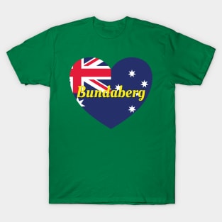 Bundaberg QLD Australia Australian Flag Heart T-Shirt